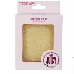 - NEW JUICY COUTURE AIRPOD CASE /COVER gold shimmer